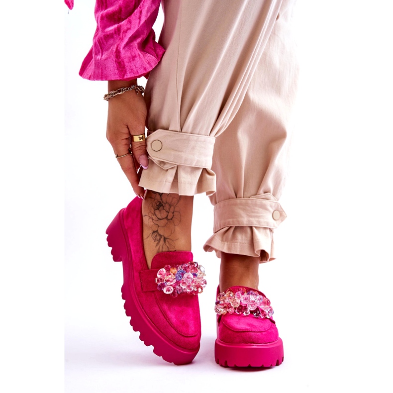 Bestelle Mocassini con plateau impreziositi da donna Fucsia Brenda rosa 1