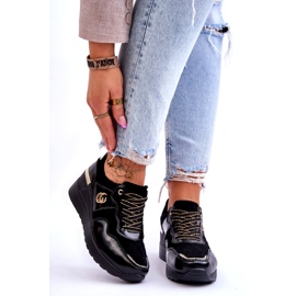 S.Barski Scarpe Sportive Con Zeppa In Pelle Da Donna Nere Rebeca nero 1