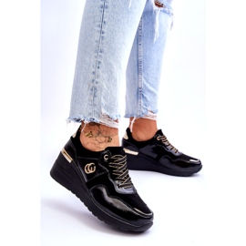 S.Barski Scarpe Sportive Con Zeppa In Pelle Da Donna Nere Rebeca nero 3