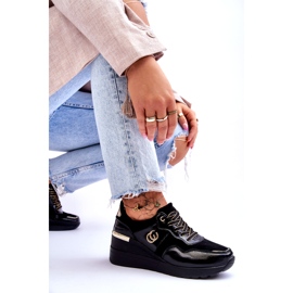 S.Barski Scarpe Sportive Con Zeppa In Pelle Da Donna Nere Rebeca nero 6