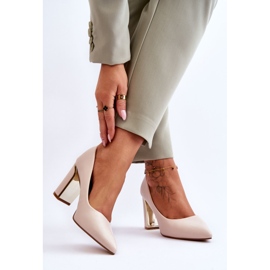 PS1 Décolleté Classiche Su Un Tacco Elizabeth Beige Decorativo 2