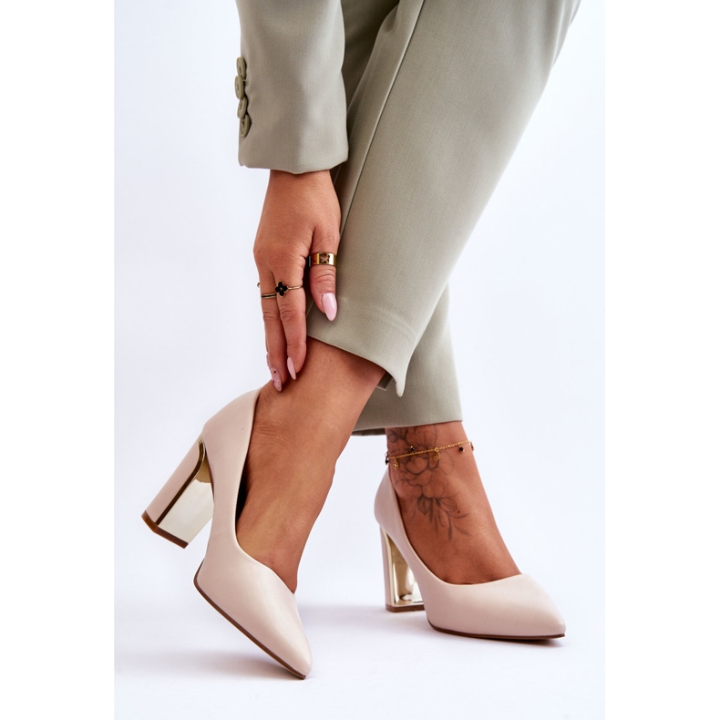 PS1 Décolleté Classiche Su Un Tacco Elizabeth Beige Decorativo 2