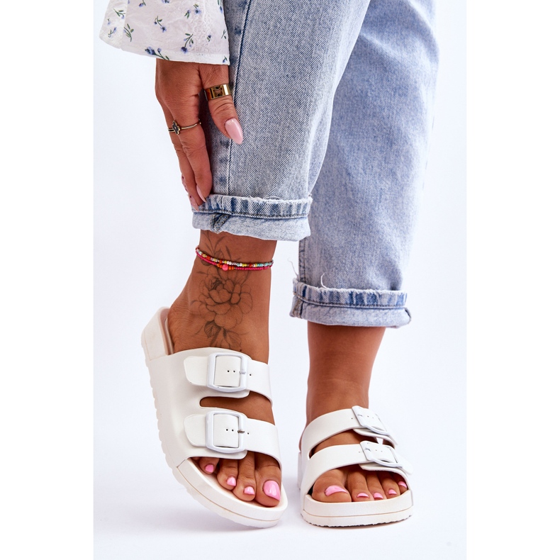 Pantofole con plateau da donna bianche Vertigo bianca 1