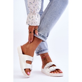 Pantofole con plateau da donna bianche Vertigo bianco 2