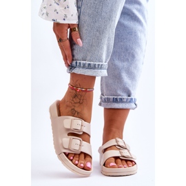 PS1 Pantofole con plateau beige Vertigo da donna 1