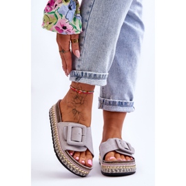 Sandali Donna Con Plateau Decorato Grigio Joyce 1