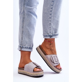 Sandali Donna Con Plateau Decorato Grigio Joyce 2