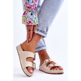 Pantofole lisce da donna ZAXY HH285149 beige chiaro 2