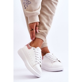 Scarpe Sportive Donna Su Plateau Glitterato Bianco-Rosa Eliso 2