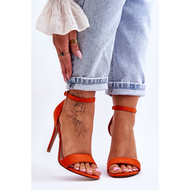 Sandali con tacco alto Liberty arancioni arancia 1