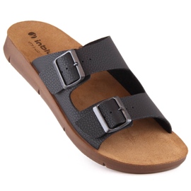 Comode ciabatte da uomo con fibbie nere Inblu CM000028-014 nero 1