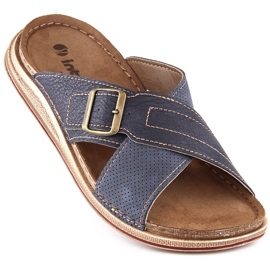 Comode pantofole da uomo con fibbia blu navy Inblu VE000003-004 1