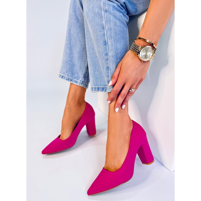 BM Décolleté con tacco grosso Eilish fucsia rosa 2