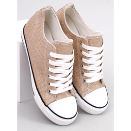 Sneaker Foss con zeppa dorata d'oro 1