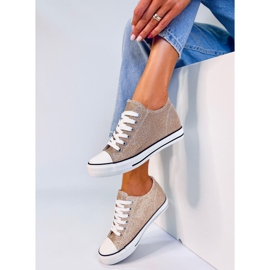 Sneaker Foss con zeppa dorata d'oro 2