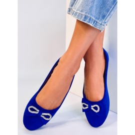 BM Benoit Ballerine scamosciate con fiocco blu 1
