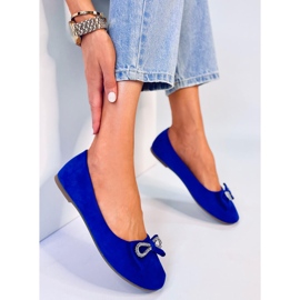 BM Benoit Ballerine scamosciate con fiocco blu 2