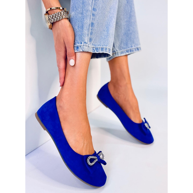 BM Benoit Ballerine scamosciate con fiocco blu 2