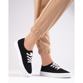 Classiche sneakers stringate da donna Shelovet nere nero 2