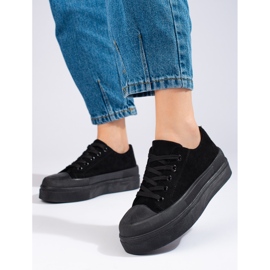 Sneakers alte con plateau nere Shelovet nero 1