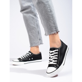 Classica sneaker nera Shelovet in ecopelle nero 1