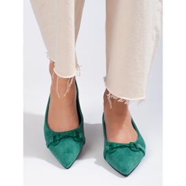 Ballerine Shelovet in camoscio verde da donna 1
