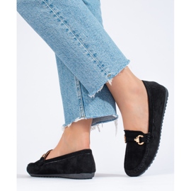 Mocassini Shelovet in camoscio nero da donna 2