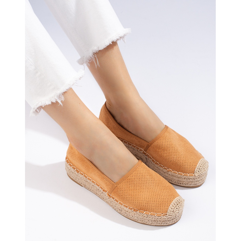 Espadrillas da donna in camoscio Shelovet cammello marrone 1