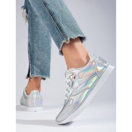 Sneaker Shelovet color argento olografico 2
