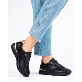 Zeppa Shelovet in pelle traforata nero 1