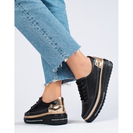 Shelovet scarpe sportive in pelle nera nero 2