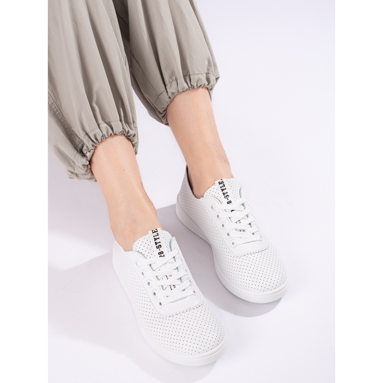 Sneakers da donna Shelovet bianco traforato bianca 1