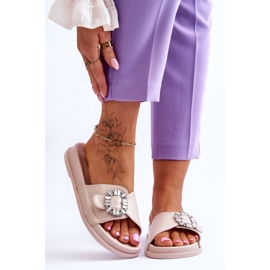 BM Pantofole Con Plateau Da Donna Con Decorazione Beneca Beneca beige 1
