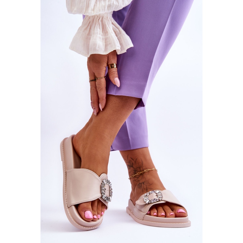 BM Pantofole Con Plateau Da Donna Con Decorazione Beneca Beneca beige 2