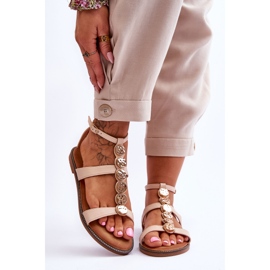 PG1 Sandali Da Donna Con Cintura Decorativa Beige Rochelle 1