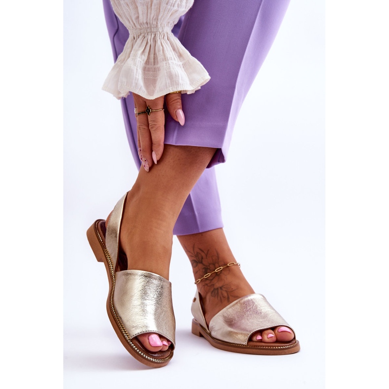 Zazoo Sandali Slip-On in pelle Alivia oro d'oro 2