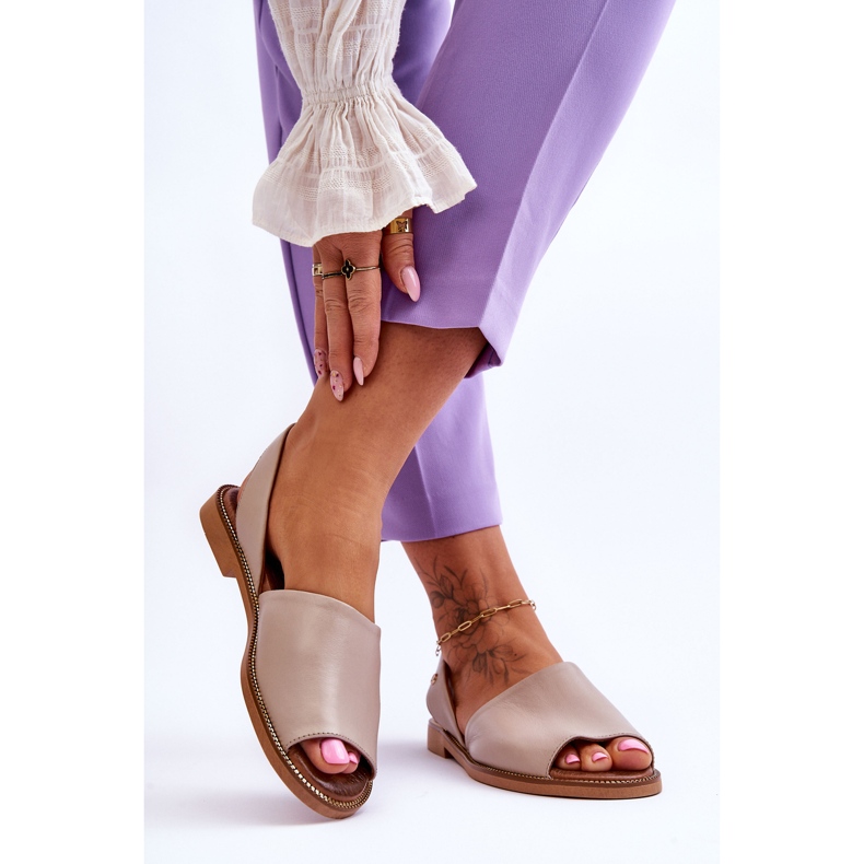 Lemar Sandali Slip On Alivia In Pelle Beige 2