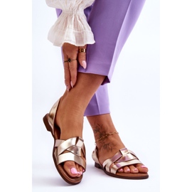 Zazoo Comodi sandali slip-on in pelle Kayla color oro d'oro 2