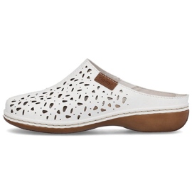Pantofole traforate Rieker W 65996-80 bianca 2