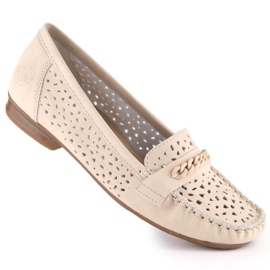 Comodi mocassini traforati Rieker W 40068-60 beige 1