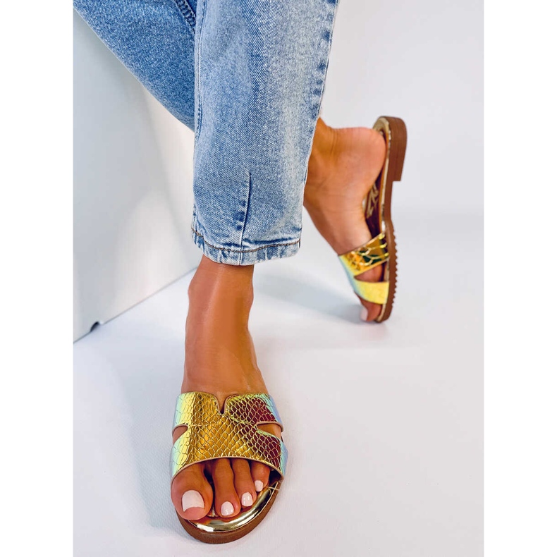 BM Pantofole opalescenti Duey Gold da donna d'oro 1
