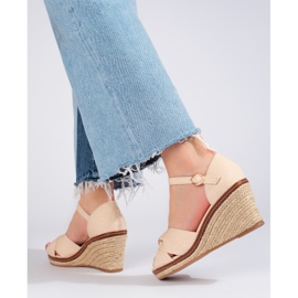 Sandali espadrillas con zeppa beige di Shelovet 2