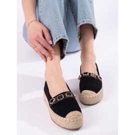 Espadrillas da donna sulla piattaforma Shelovet camoscio nero 1
