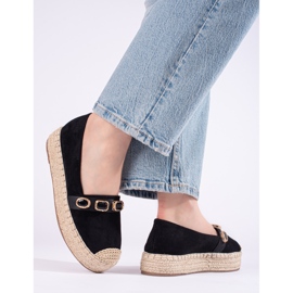 Espadrillas da donna sulla piattaforma Shelovet camoscio nero 2
