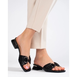 Eleganti sandali neri da donna con fibbia Shelovet nero 1