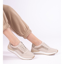 Scarpe sportive beige da donna Shelovet 1