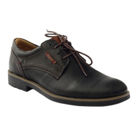 Scarpe da uomo Riko annodate 823 nero marrone 1