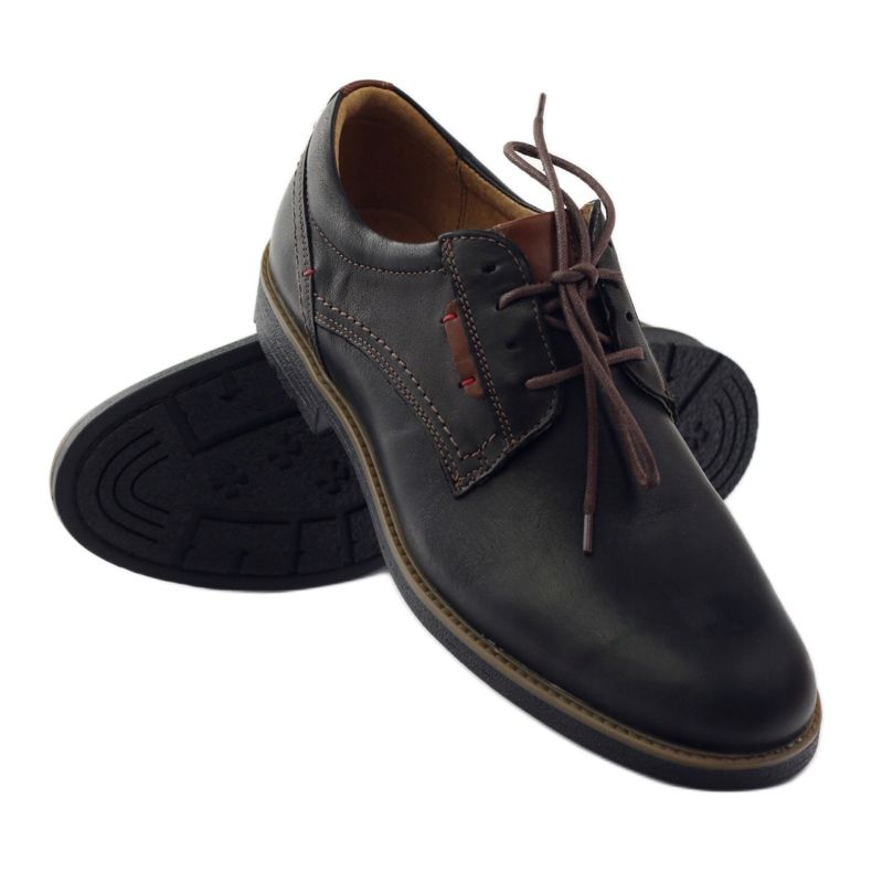 Scarpe da uomo Riko annodate 823 nero marrone 3