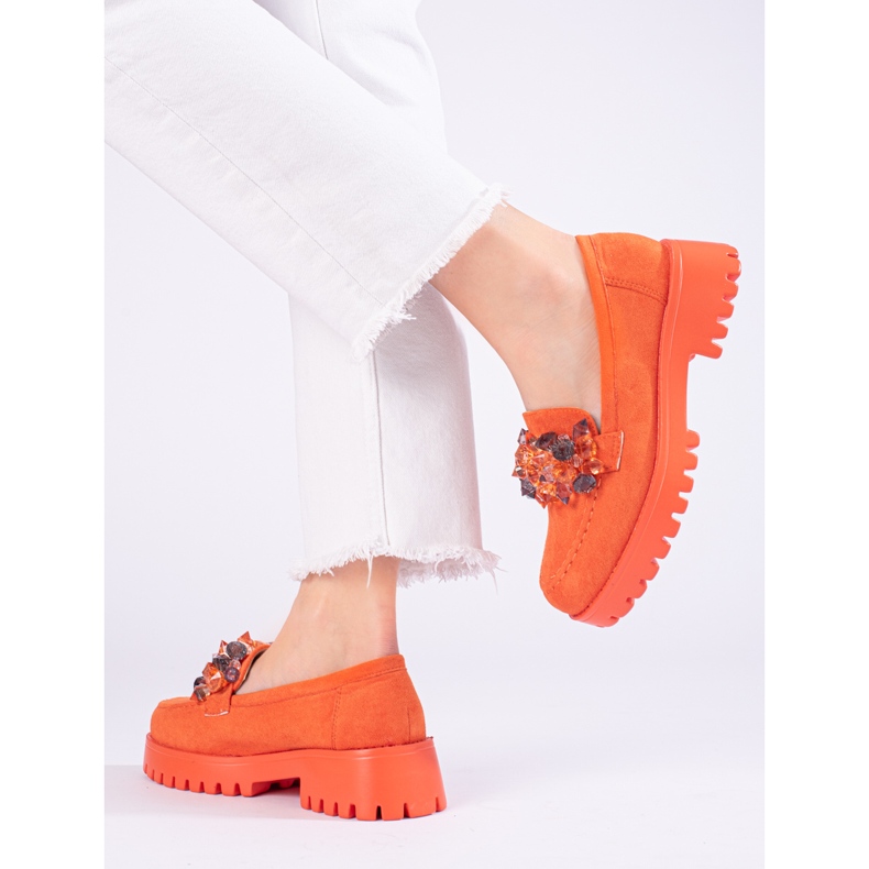 Goodin Mocassini con plateau arancioni di Shelovet arancia 1
