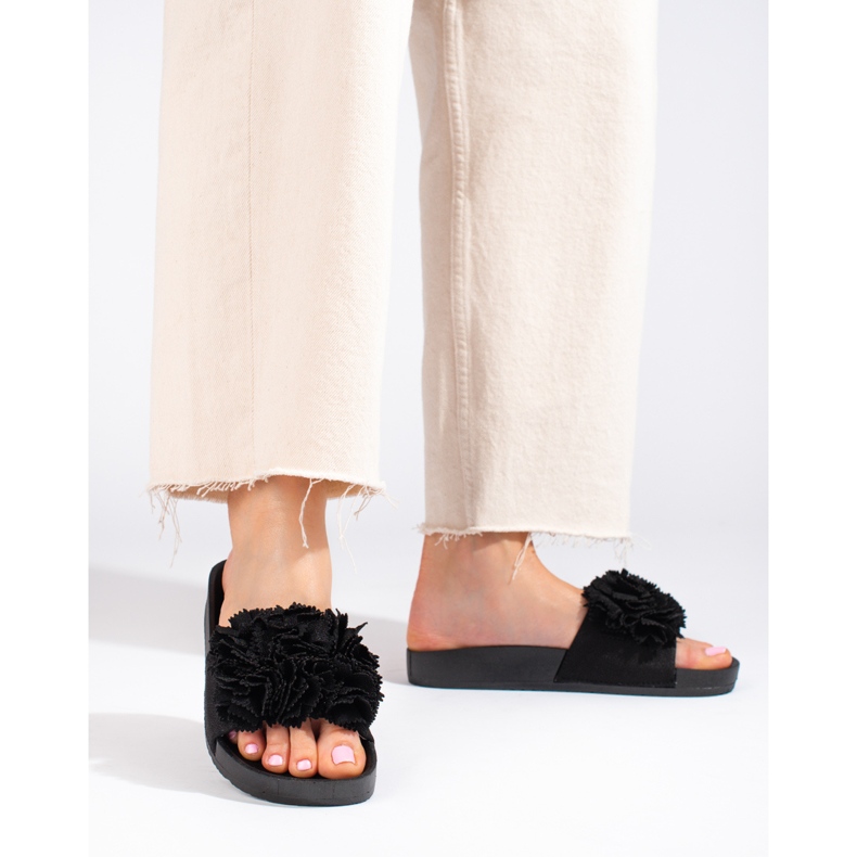 Ciabatte nere con plateau Shelovet nero 1